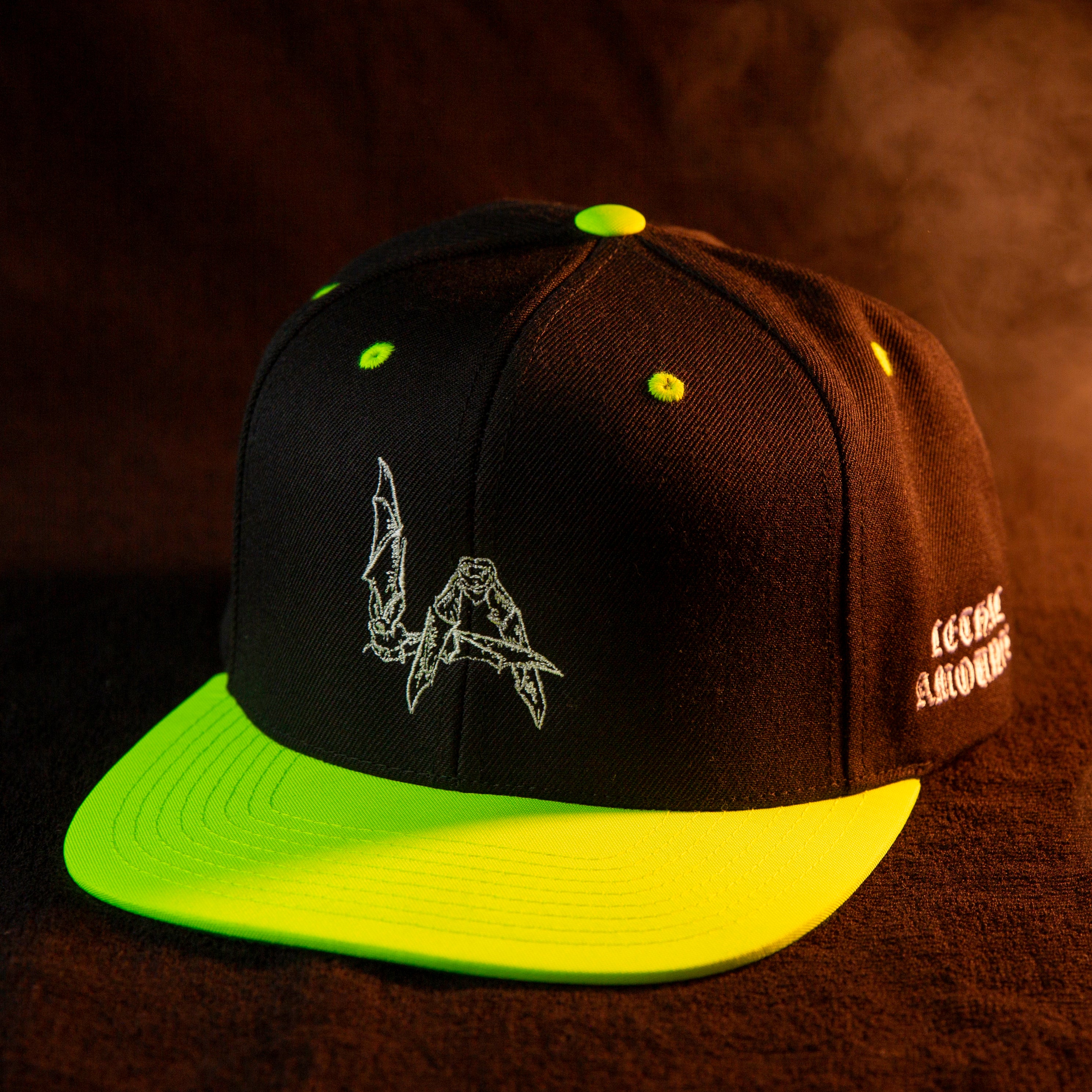 LA Bat Snapback - White Embroidery