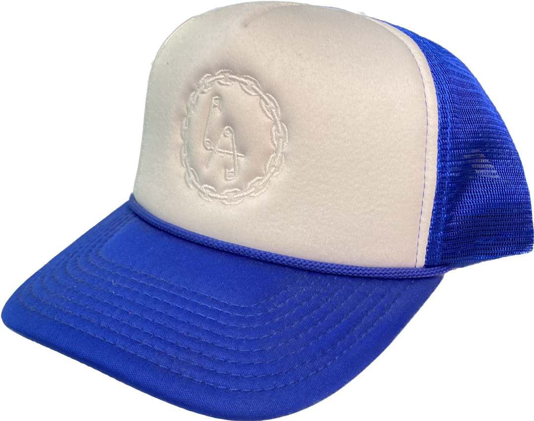 Chain LA Snapback White/Blue Mesh