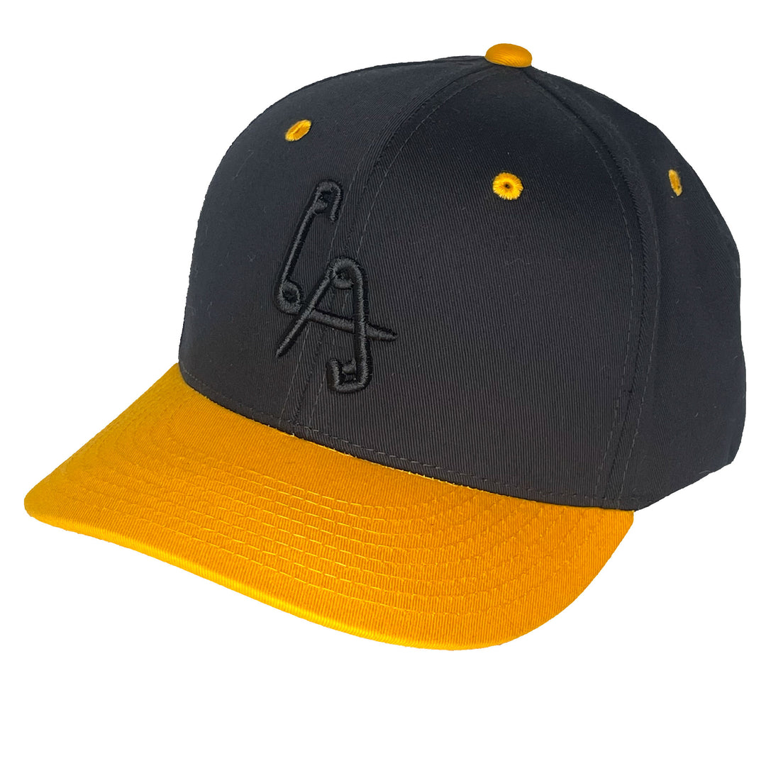 Classic LA Logo Snapback - Black/yellow canvas curved bill